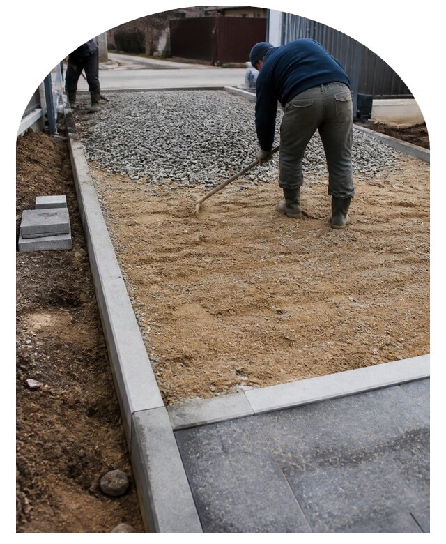 Заезд на участок из щебня с укладкой в Домодедове под ключ